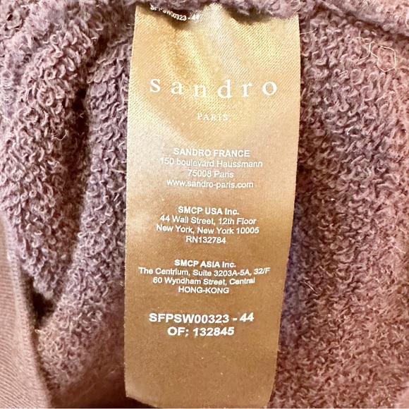 Sandro Blason Ruffled Collar Layered-Look Sweatshirt XS - Picture 9 of 12